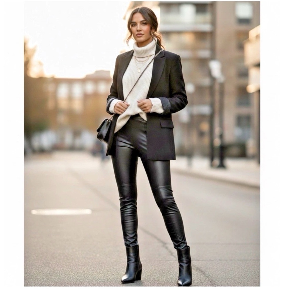 Wilfred  Aritzia Rebelle Japanese Vegan Leather Leggings in Black